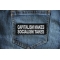 Capitalism Makes Socialism Takes Patch Capitalism Makes Socialism Takes Patch shown on jeans