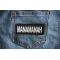Manamanah Patch Manamanah Funny Iron on Patch shown on jeans