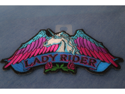 Lady Rider Unicorn Biker Patch