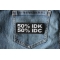 50 Percent I Don't Know 50 Percent I don't care Patch shown on jeans