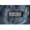 Remember Every Minute You're Angry You Lose Sixty Seconds of Happiness Patch shown on jeans
