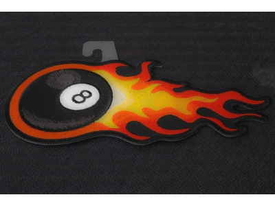 Flaming 8 Ball Iron on patch