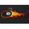 Flaming 8 Ball Iron on patch Flaming 8 Ball Iron on Biker Patch diagonal view