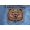 Furry Bear Patch shown on jeans