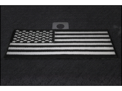 American Flag Patch Black White 5 inch
