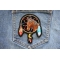 Horse in Dreamcatcher Iron on Patch shown on jeans