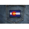 Colorado State Flag Patch shown on jeans
