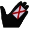Alabama State Flag Patch shown on hand for size comparison