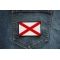 Alabama State Flag Patch shown on jeans
