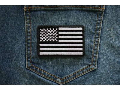 Black and White American Flag Patch