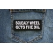 Squeaky Wheel Gets the Oil Patch shown on jeans