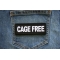Cage Free Patch shown on jeans