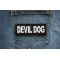 Devil Dog Patch shown on jeans
