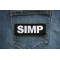 Simp Iron on Patch shown on jeans