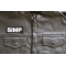 Simp Iron on Patch shown on leather vest