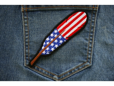American Flag Feather Patch