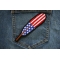 American Flag Feather Patch shown on jeans