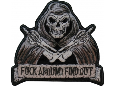Fuck Around Find Out Skull Middle Finger Patch