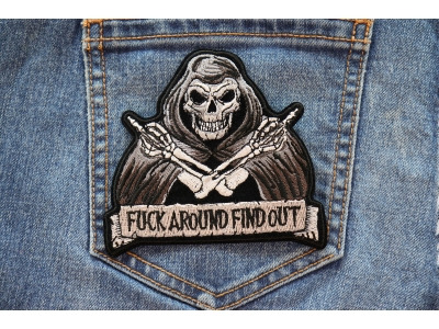 Fuck Around Find Out Skull Middle Finger Patch