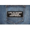 Life is Short Choose Happiness Patch Life is Short Choose Happiness Patch shown on jeans