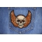 Winged Skull Patch shown on jeans