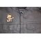 Cute Bear Machine Gun Patch shown on leather vest