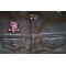 Crazy Skull and Bone Patch, Skull Patches shown on leather vest