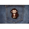 Cute Monkey Iron on Patch shown on jeans
