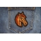 Horse Iron on Patch shown on jeans