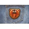 Iron on Bear Patch shown on jeans