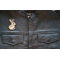 Rabbit Iron on Patch shown on leather vest