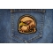 Hawk Iron on Patch shown on jeans