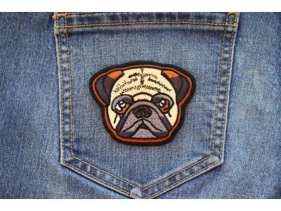Cute Pug Dog Iron on Patch