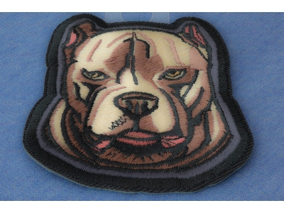 Mean Pitbull Dog Iron on Patch