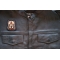 Mean Pitbull Dog Iron on Patch shown on leather vest