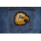Eagle Head Iron on Patch shown on jeans