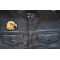 Eagle Head Iron on Patch shown on leather vest