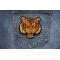 Vicious Tiger Iron on Patch shown on jeans
