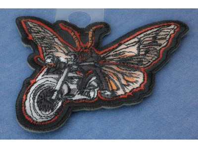 Moth Biker Iron on Patch