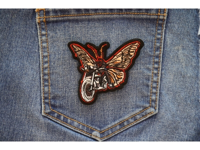 Moth Biker Iron on Patch