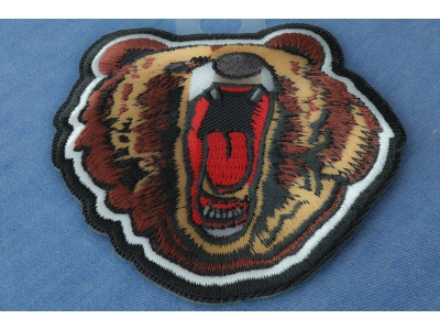 Yawning Bear Iron on Patch