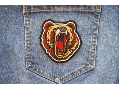 Yawning Bear Iron on Patch