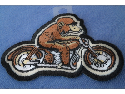 Motorcycle Monkey Iron on Patch