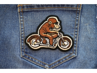 Motorcycle Monkey Iron on Patch
