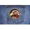 Eagle Eye Iron on Patch shown on jeans