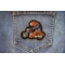 Bear on Motorcycle Patch shown on jeans