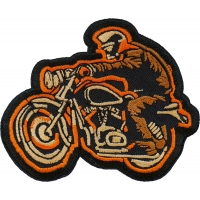 Biker on Motorcycle Iron on Patch