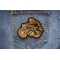 Biker on Motorcycle Patch shown on jeans