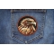 Speedy Hawk Iron on Patch shown on jeans