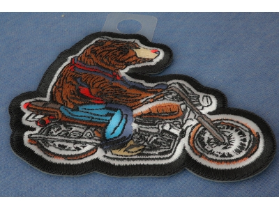Bear Biker Iron on Patch